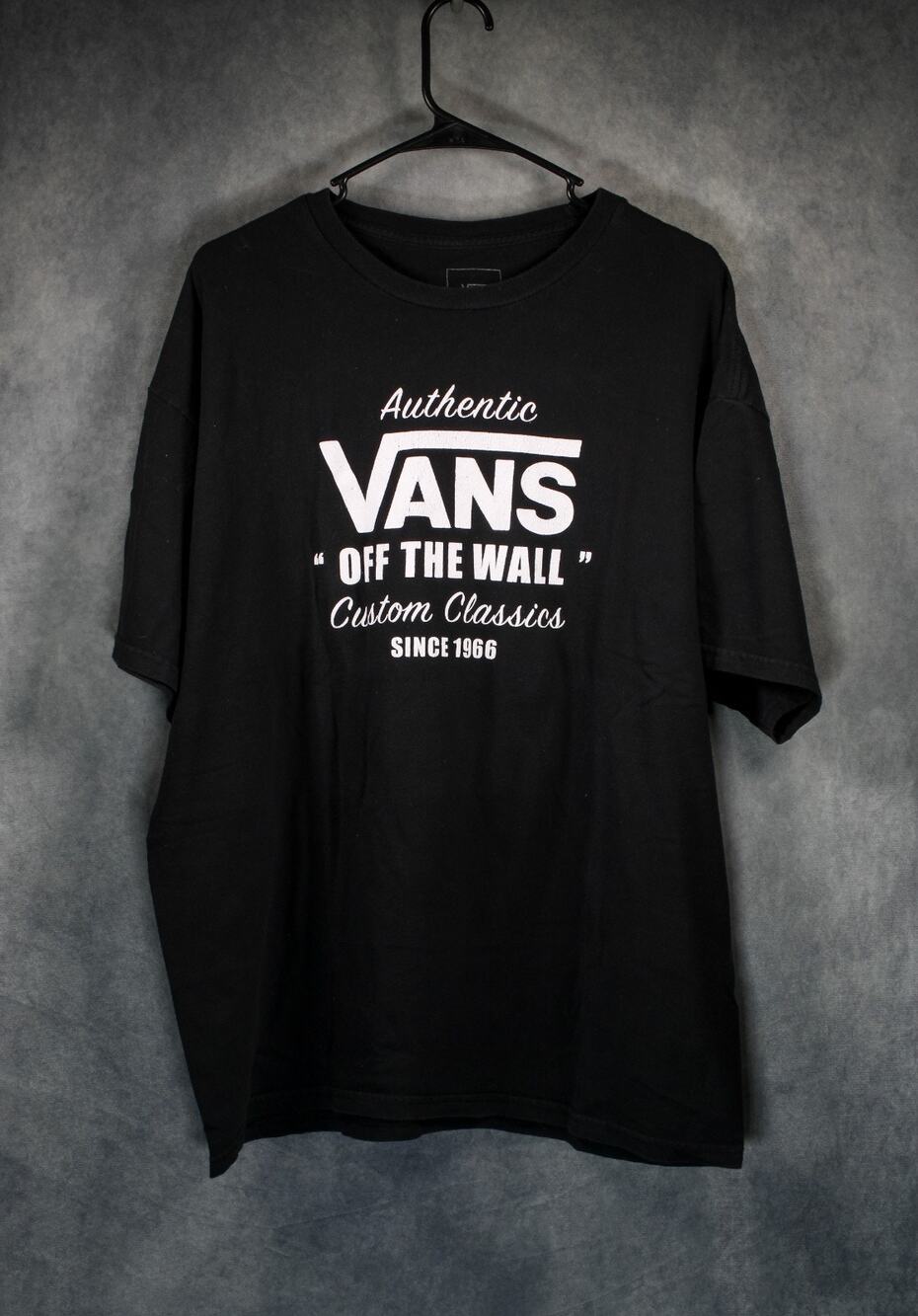 Vans Off The Wall Custom Classics Since 1966 Black T-Shirt Men's XL Skate